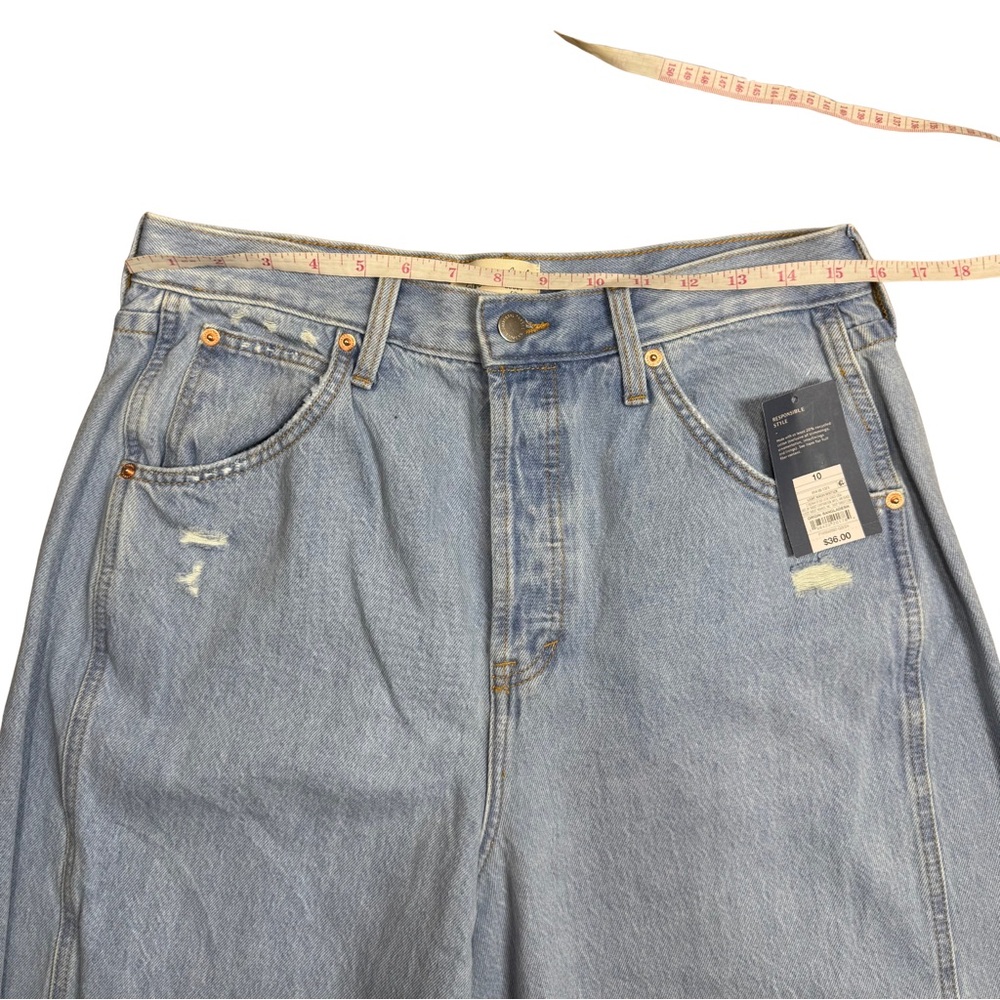 NWT Universal Thread 10 High Rise Curved Jean Barrel Light Wash Recycled Cotton - Picture 6 of 9